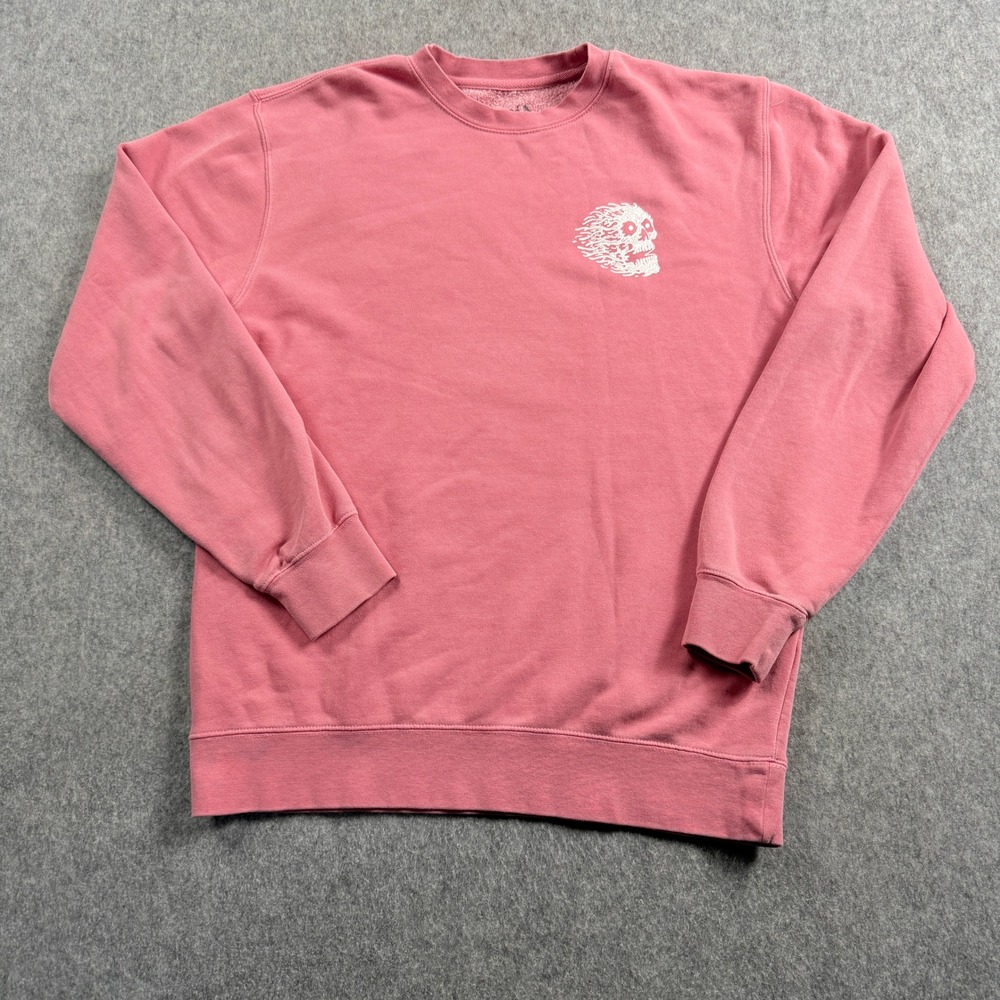 Liquid Death Instant Death Sweatshirt M Pink Skull Graphic Mountain Water